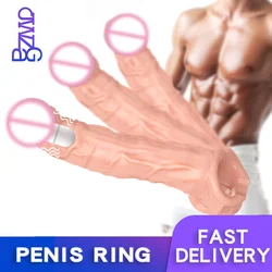 Vibrator Penis Sleeve Condom Reusable Penis Ring Dildo Delay Penis Extender Penis Enlarger Sex Toys for Men Sex Game Sex Shop 18