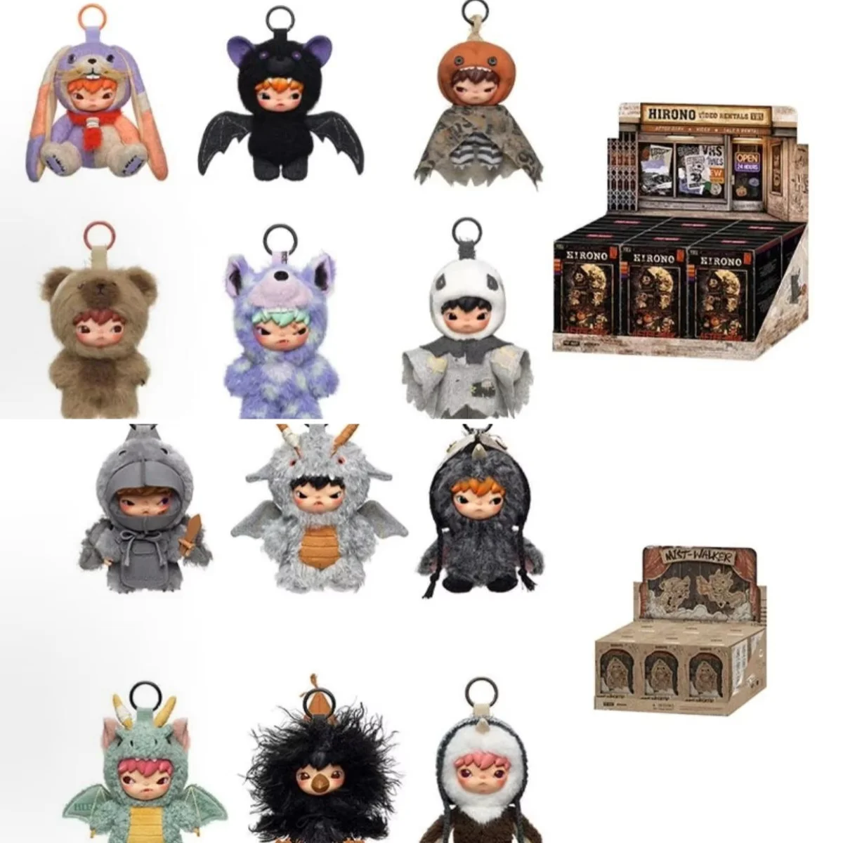 Image of POP MART Hirono After Dark Mist Walker Serie Plüschpuppe Anhänger Trendige Mystery Box Anime Actionfigur Blind Box Spielzeugmodell