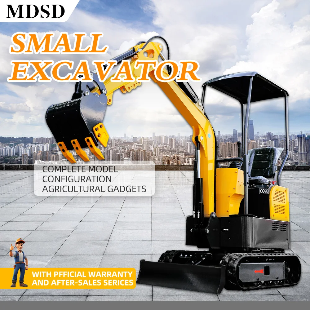 Mini escavatori con accessori multipli Nuovo mini escavatore tipo cingolato da 1,2 tonnellate 1,8 tonnellate Ce Epa Euro 5 Mini escavatore con spedizione gratuita