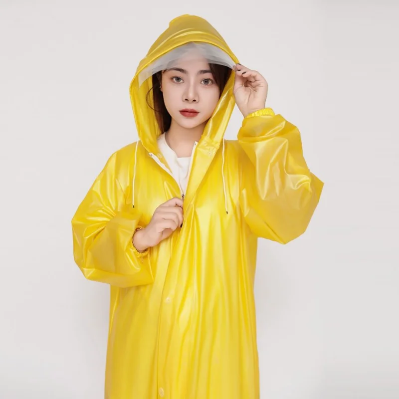 PVC Transparent Zipper Jumpsuit Hooded Long Sleeved Waterproof Jumpsuit Full Coverage Windproof Adult Diaper Pants Raincoat﻿﻿