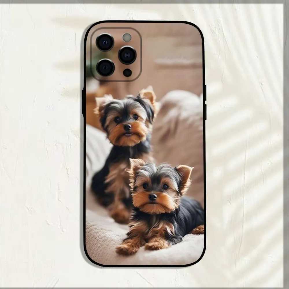 Yorkshire Terrier Cute DOG Phone Case For Apple iPhone 15,14,13,12,11,Pro,X,XS,Max,XR,Plus,Mini Soft Black Cover