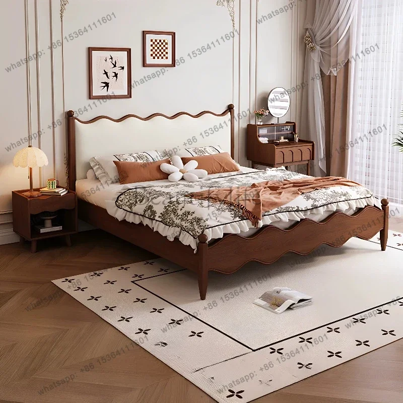European Simple Massage Bed Luxury Bedroom Frame Queen Double Modern Castle Princess Bed Sleeping Safe