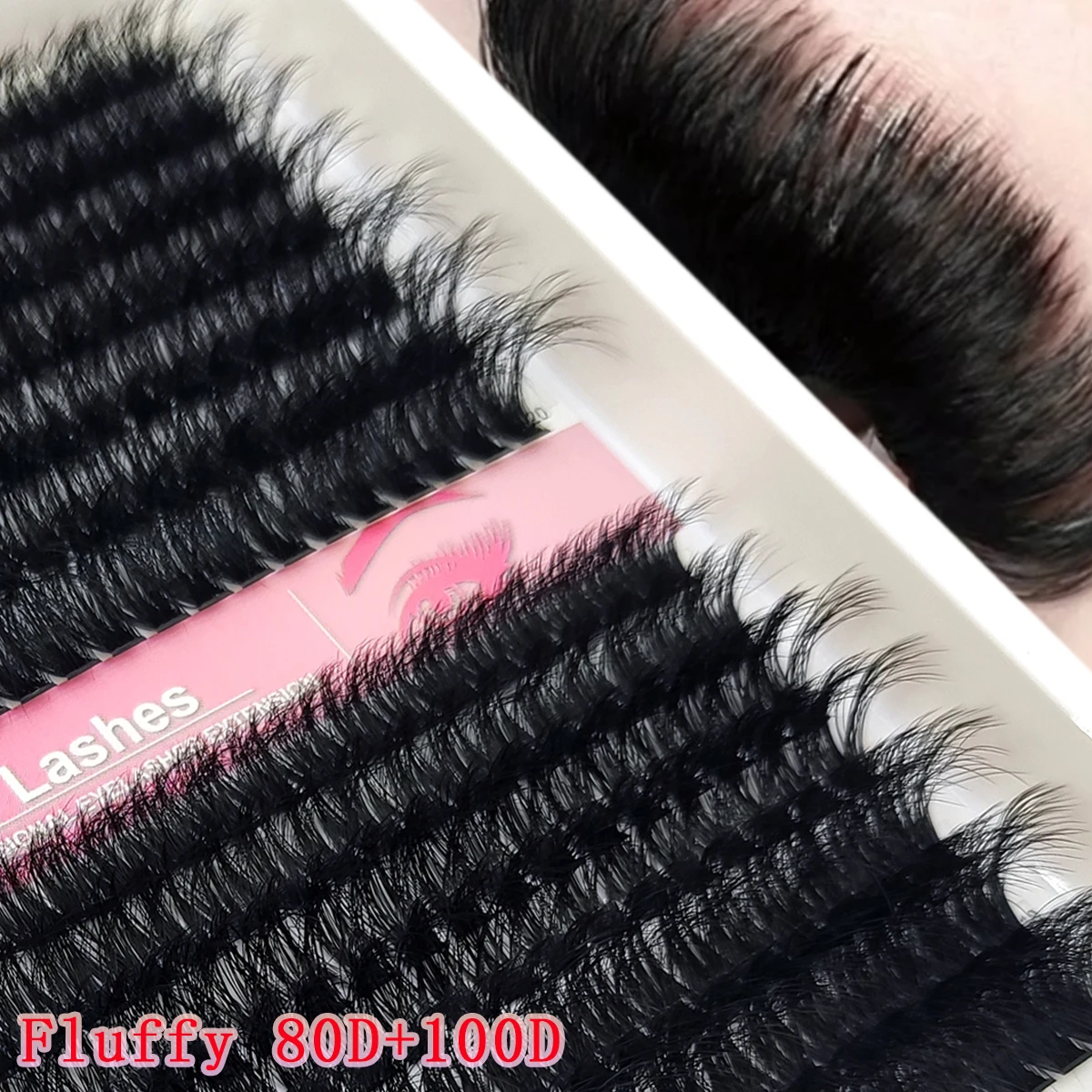 HBZGTLAD 8D Luxuriöse Flauschige DIY 80D-300D Wimpernbüschel 10-20mm Gemischte Länge Wimpernverlängerung 0,07mm Russische D-Curl Dicke – Detail 4