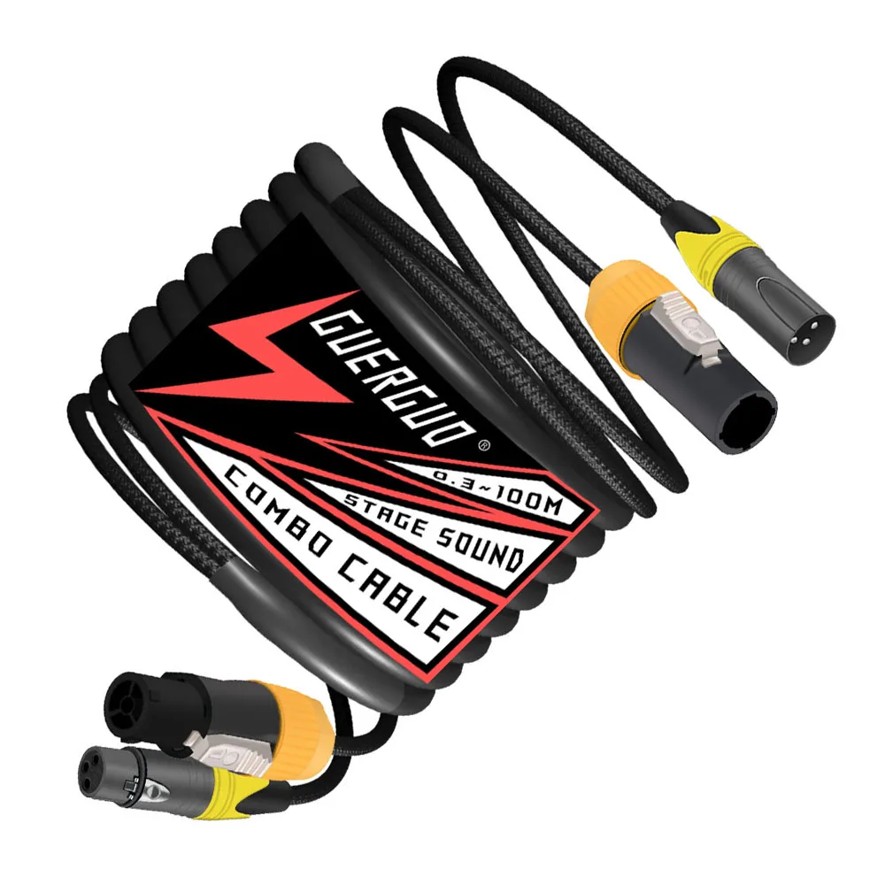 Powercon DMX Combo Cable Combination Of Waterproof Powercon Plug And XLR Signal Line Accessories for Moving Heading Lighting
