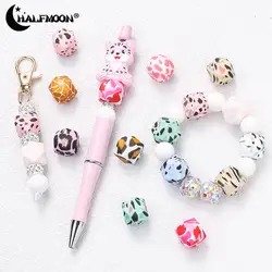 10Pcs New Silicone Beads Spot Style Octagonal Loose Beads DIY Keychain Pen Bracelet Necklace Accessories For Jewelry Making