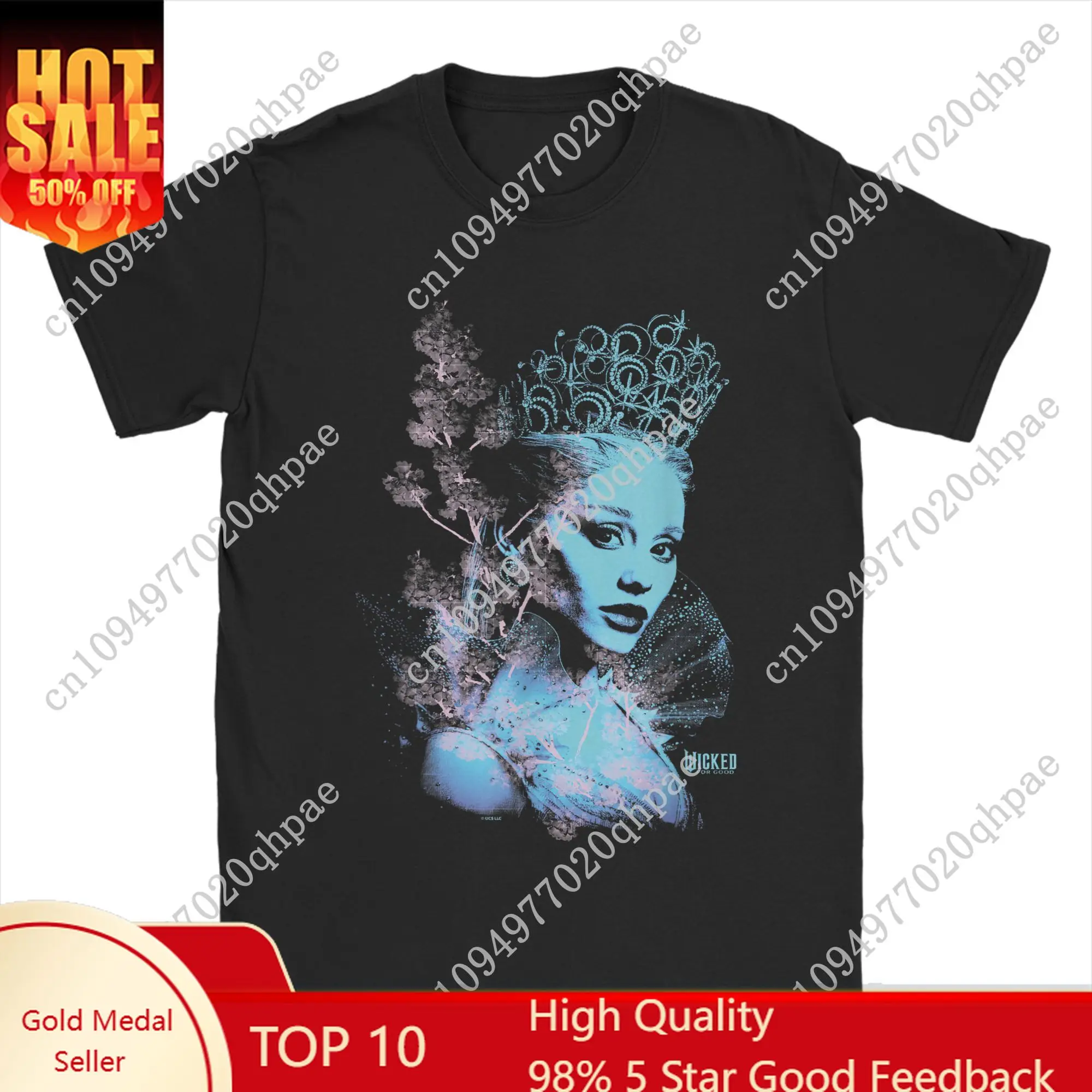 

Men Wicked For Good Glinda Striking Portrait T Shirt 100% Cotton Tops Funny Short Sleeve Round Neck Tees Plus Size T-Shirt