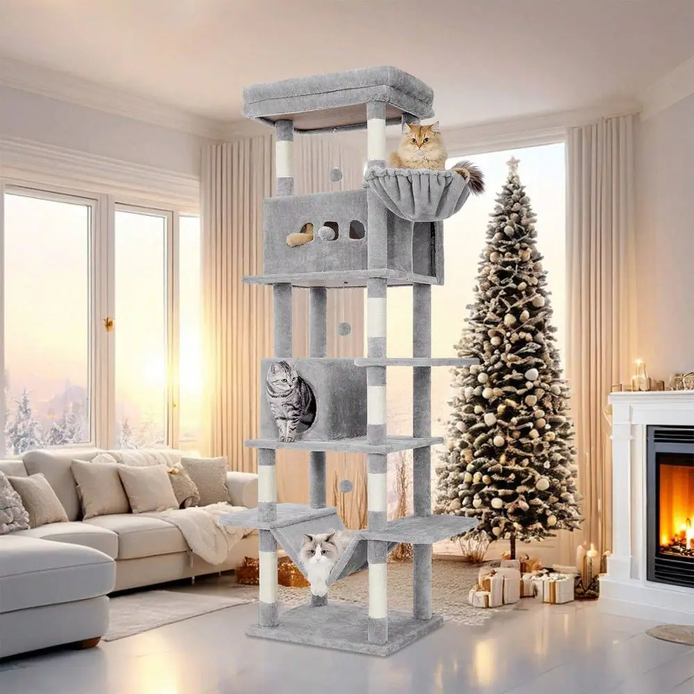

Cat Tree Rascadores Para Gatos Cat Supplies 82.7 Cat Tree, Large Cat Tower For Indoor Cats, Condo With Perch, Cat House Furnitur