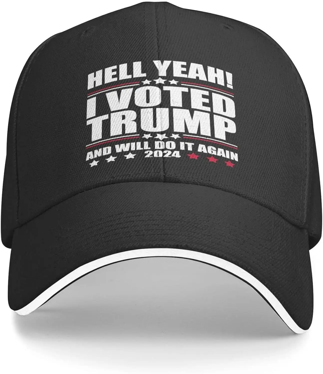 Hell Yeah I Voted Trump and Will Do It Again 2024 Novelty Baseball Cap Classic Hat for Men Women Adjustable