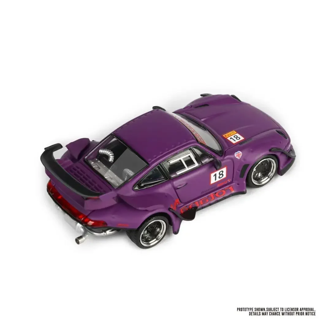 Modèle en Stock 1:64 RWB 993 ROTANA violet moulé sous pression modèle de voiture jouets de Collection