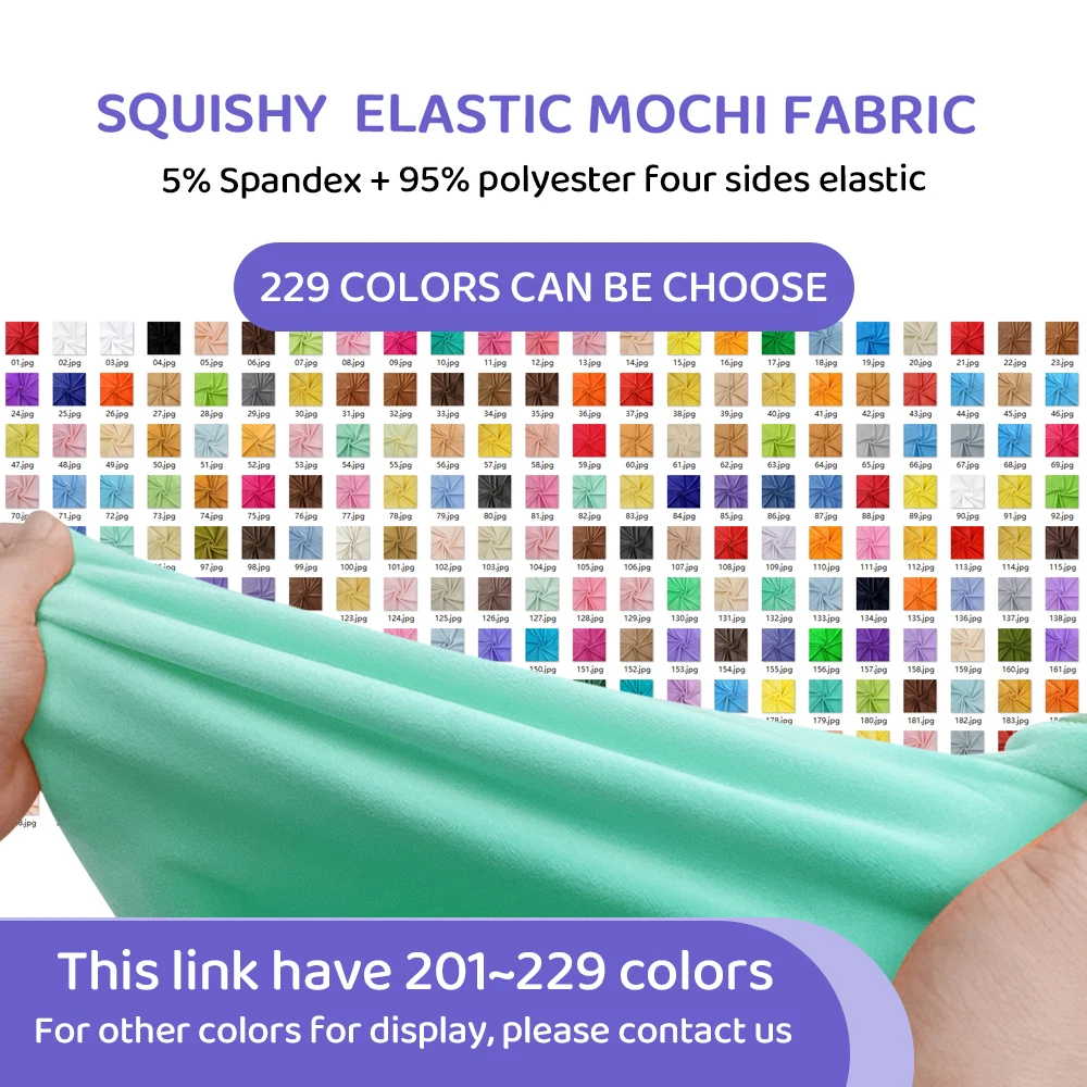 Color 201~229 Stretch Mochi Smooth Minky Fabric Hopen 95% Polyester 5% Spandex Stretch 4 Side Plush Fabric For Diy Sewing Toy