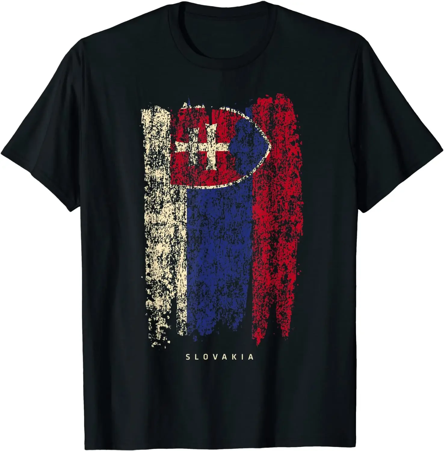 Slovakia Men T-shirt Retro Slovak Flag Shirt Short Casual 100% Cotton Shirts Size S-3XL