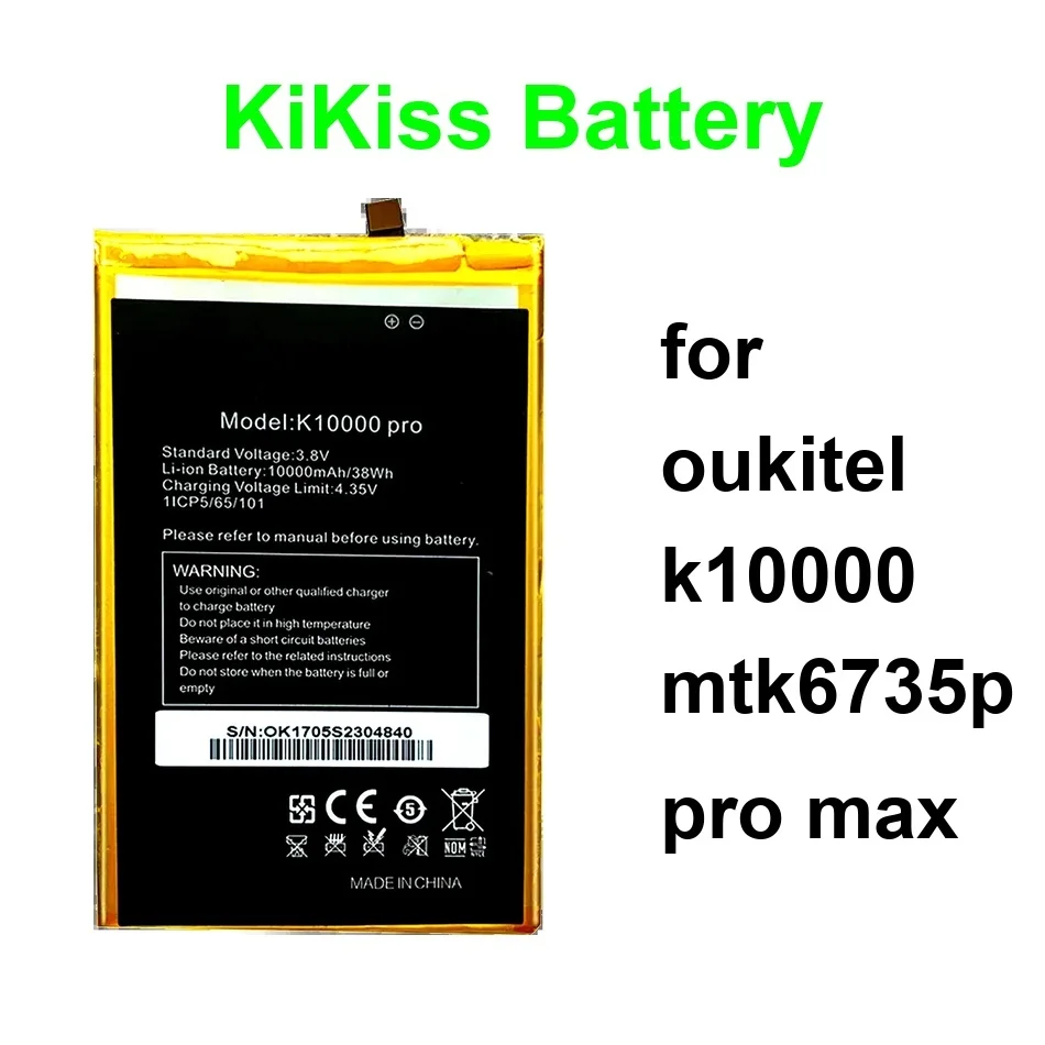 

Mobile Phone Battery Durable 10000Mah For Oukitel K10000 Mtk6735p Pro Max