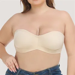 Bras For Women  New Plus Size Underwear Ultra Thin Smooth Ice Silk Top Strapless Wedding Seamless  Brassiere 105EFG