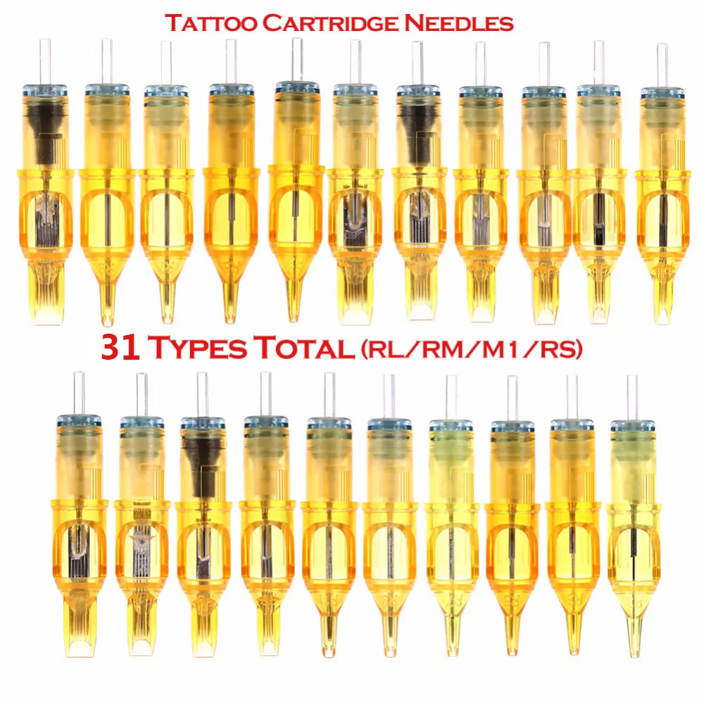 New Hot 10 Pcs Disposable Semi-Permanent Makeup Tattoo Cartridge Needle Tattoo Gun Supplies 14RS/17RM/19RM/23RM/17MI/19MI/23MI