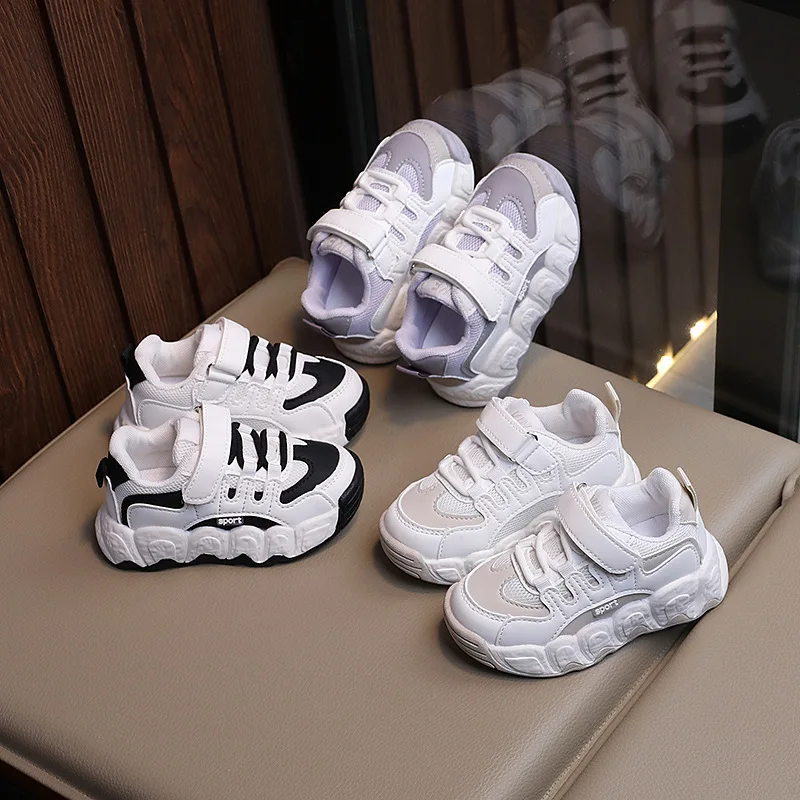 2026 Children's Fashion Sports Shoes Breathable Student Black School Walking Shoes Anti-skid Boys& Girls Casual Running Sneaker