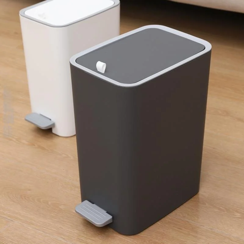 

Large Capaci Bending Waist Kitchen Living Room Waste Bin Household Sanitary Moving High-End Garbage Can for Home Cleaning