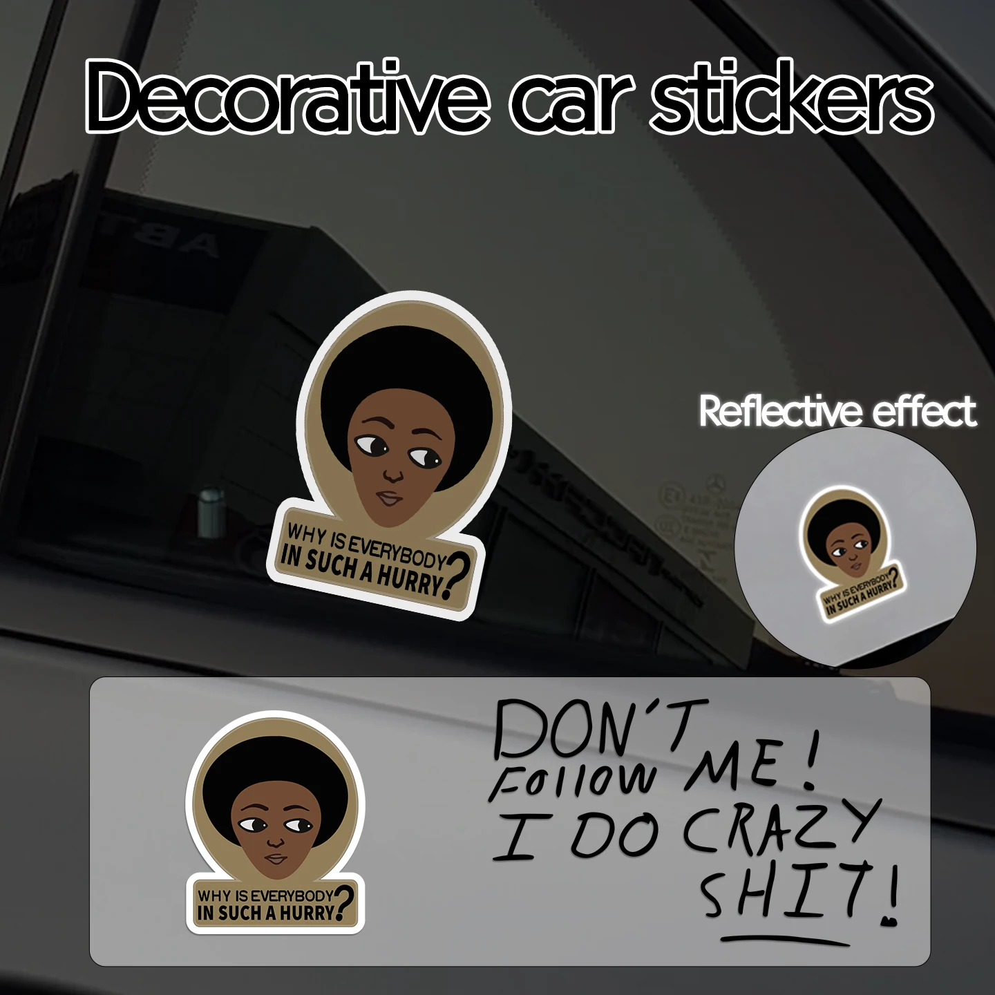 

Афро-американская светоотражающая наклейка для гравировки автомобиля, креативная наклейка для царапин, африканская памятная декоративная наклейка