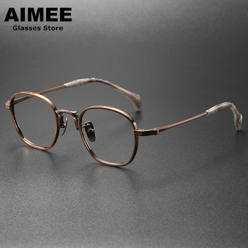 

Japanese Brand Design Pure Titanium Sqaure Glasses Frame Men Prescription Eyeglasses Women Eyewear Optical Lens Blue Light GAFAS