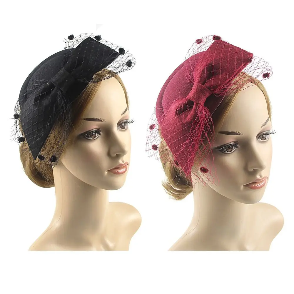 خمر شبكة أغطية الرأس الزفاف الزفاف قطع زينة قبعة الشاي حزب أغطية الرأس مع كليب