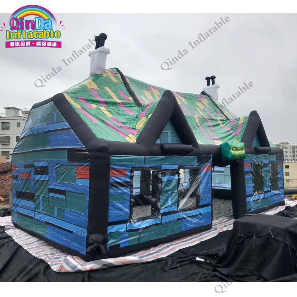 Free Shipping Inflatable Party Tent Serving House,oxford Cloth Inflatable Bar With Led Light