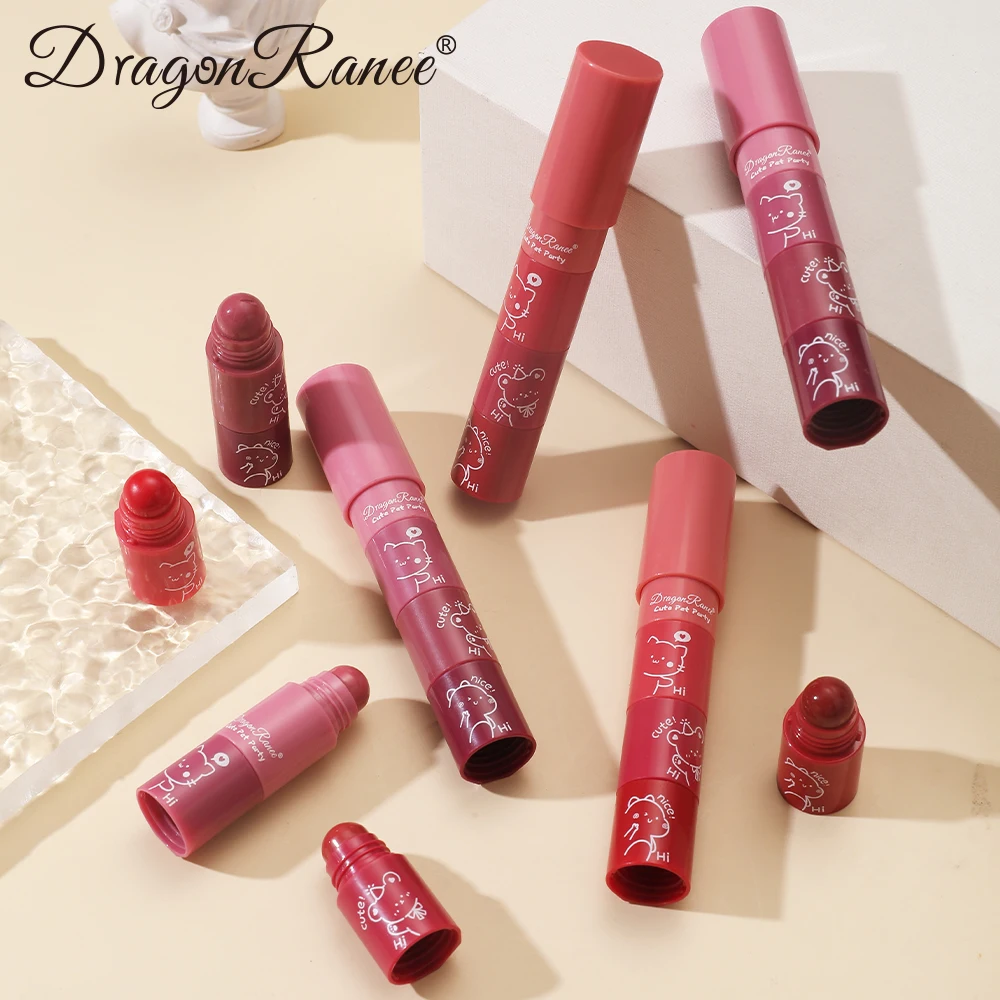 Four-Section Lipstick Autumn and Winter Matte Velvet Matte Lip Gloss Long-Lasting Makeup Effect Whitening Complexion Lip Gloss W