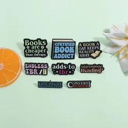 Late Night Reading Club Enamel Pin Reading Lover Certified Book Addict Brooches Lapel Badge Jewelry Gifts For Friends Wholesale