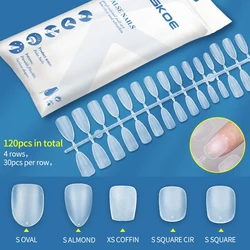 20/24/120pcs Press On Nails Soft Gel Tips Coffin Clear Full Cover Fake Nails Artificial False Nails Transparent Nail Extensions