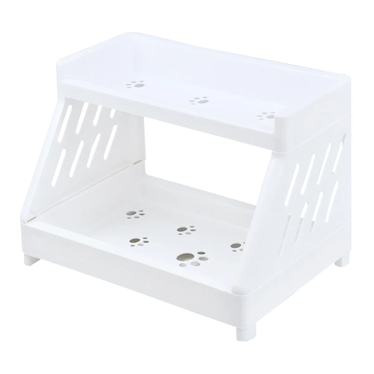 

Double Layer Plastic Storage Rack Desktop ganizer Hollow Shelf for Cosmetics Makeup Bathroom Sundries Multifunctional