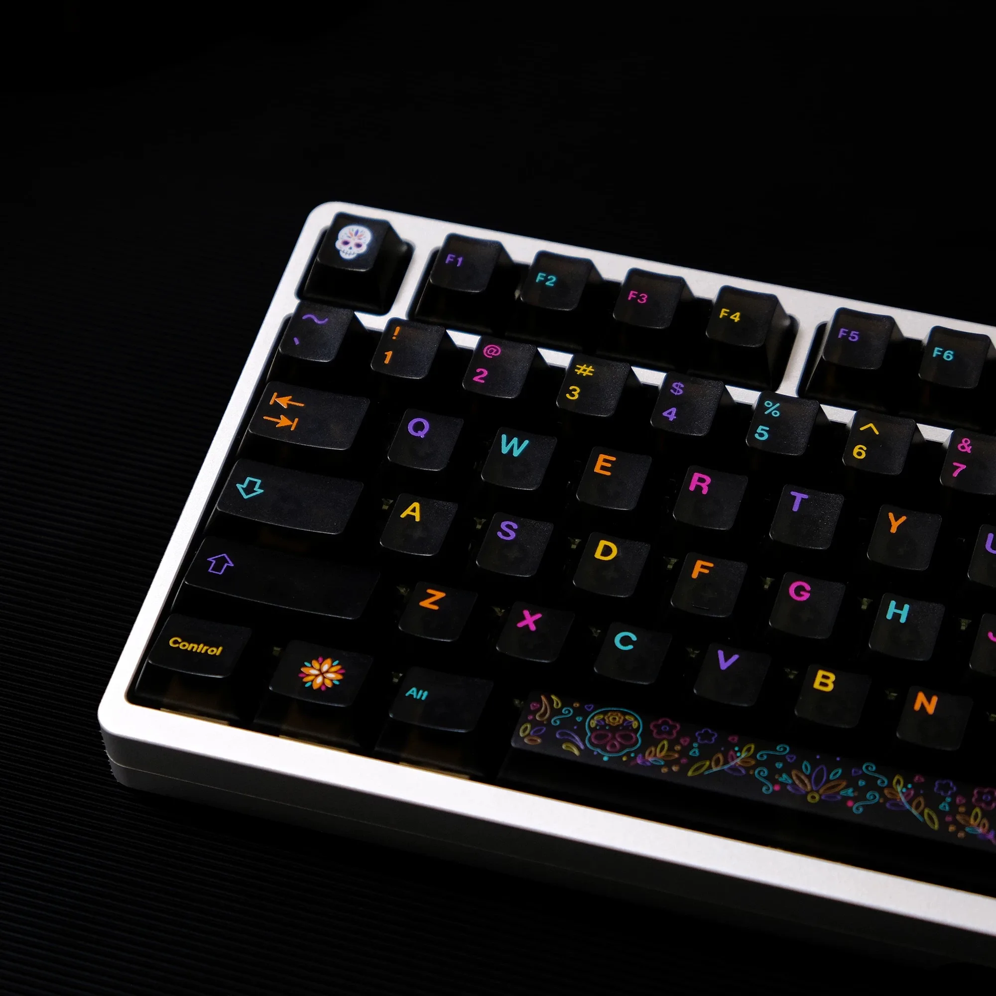 Underground world Keycaps ABS UV Printing Aifei 122 Keys Cherry Profile Split Alice Layout Black Key Caps No pad For Wooting A75