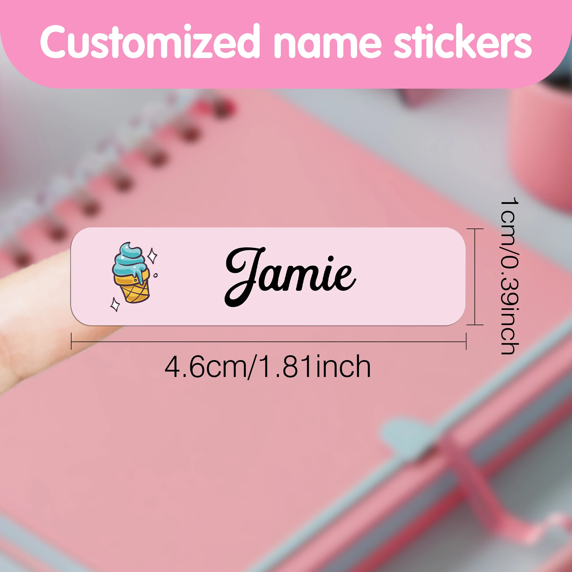 Spersonalizowane etykiety z nazwą szkoły na święta, wodoodporne naklejki na zamówienie dla dzieci, artykuły papiernicze, wielojęzyczny projekt do rękodzieła DIY.