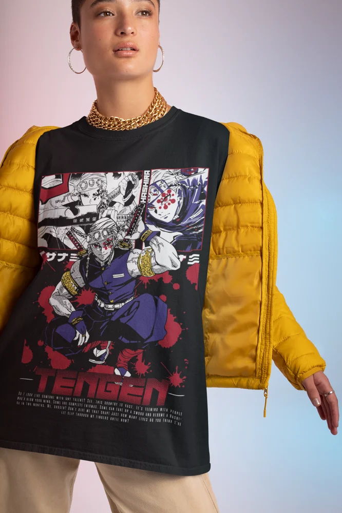 Uzui Tengen T-Shirt Demon Slayer Kimetsu No Yaiba Horror Anime Gift Shirt S -5XL