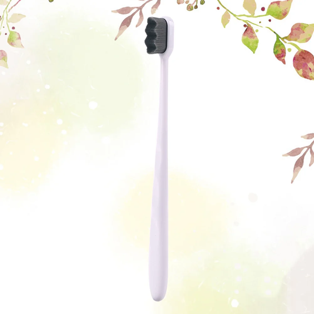 

Зубная щетка премиум-класса с мягкой щетиной, черными ворсами и белой ручкой для полного очищения полости рта, с микронанотехнологиями, для ежедневного использования