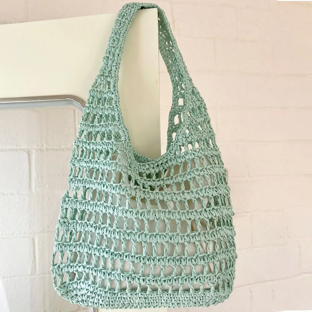 

Leisure Hollow Out Straw Bag Large Capacity Fashion Weave Tote Bag Simple Handbag Summer Shoulder Bag Girls