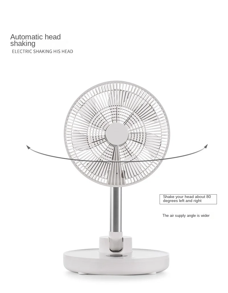 Portable Large Wireless Charging Folding Fan for Home Office and Outdoor Use, Telescopic Adjustable Electric Designpromote sales