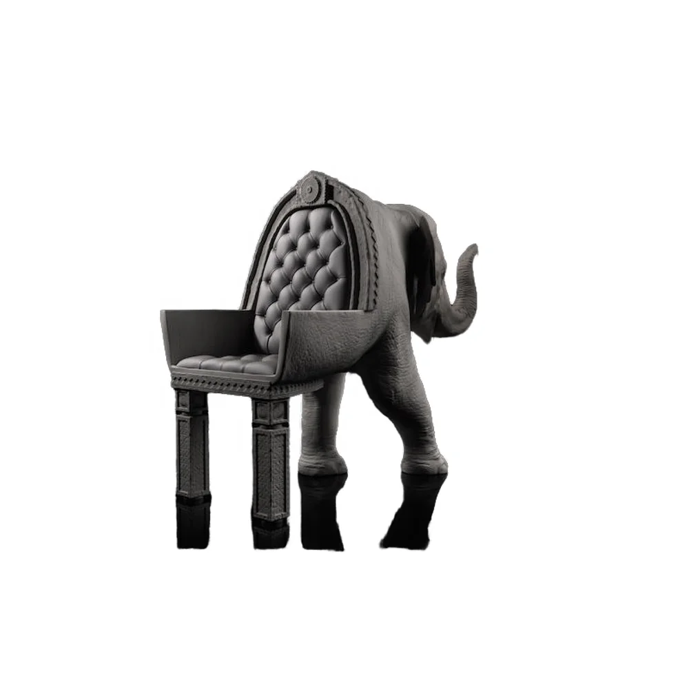 *Creative Elephant Stool Seat Fiberglass Leisure Furniture for Hotel Lobby Garden Villa and Public Spaces