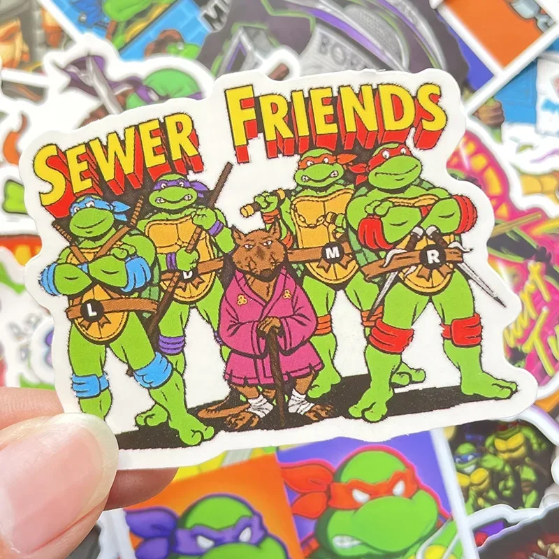 50PCS TMNT Ninja Turtles Cartoon Stickers Kawaii Cute Graffiti Water Bottle Guitar Diary Vinyl Kids DIY Toys Sticker Decals Gift