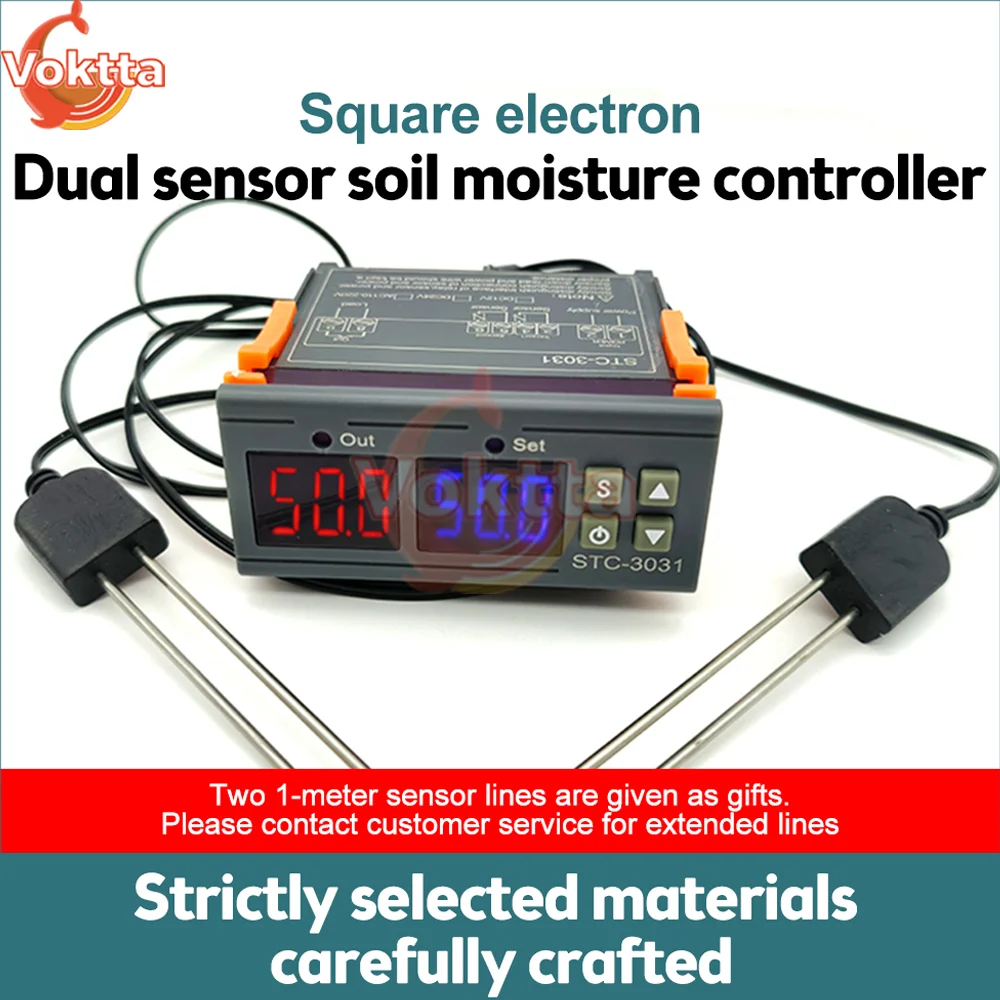 STC-3031 LED regolatore di umidità digitale doppio sensore regolatore di umidità del suolo termoregolatore di umidità relè DC12V/24V AC220V