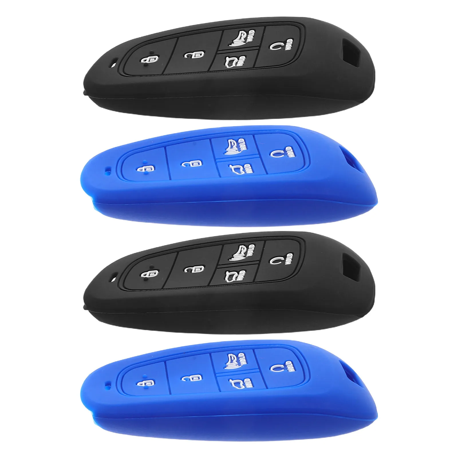 

4Pcs Silicone Key Fob Cover Anti-Scratch Durable Soft Grip Protective Case 5 Button Car Key Shell Remote Smart Keychain Case