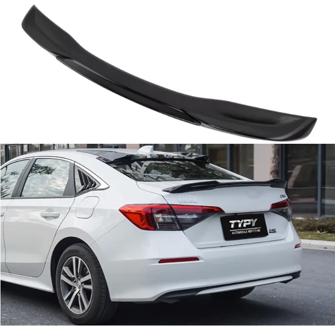 

Для Honda Civic Sedan 11th 2022 2023 2024 ABS углеродное волокно краска заднее крыло багажника губа спойлер