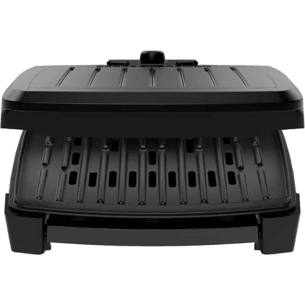 NEUER GEORGE FOREMAN ®   Kontaktieren Sie tauchfähig ™   Grill, 5-Serviergrill – einstellbare Temperaturregelung, schwarze Platten