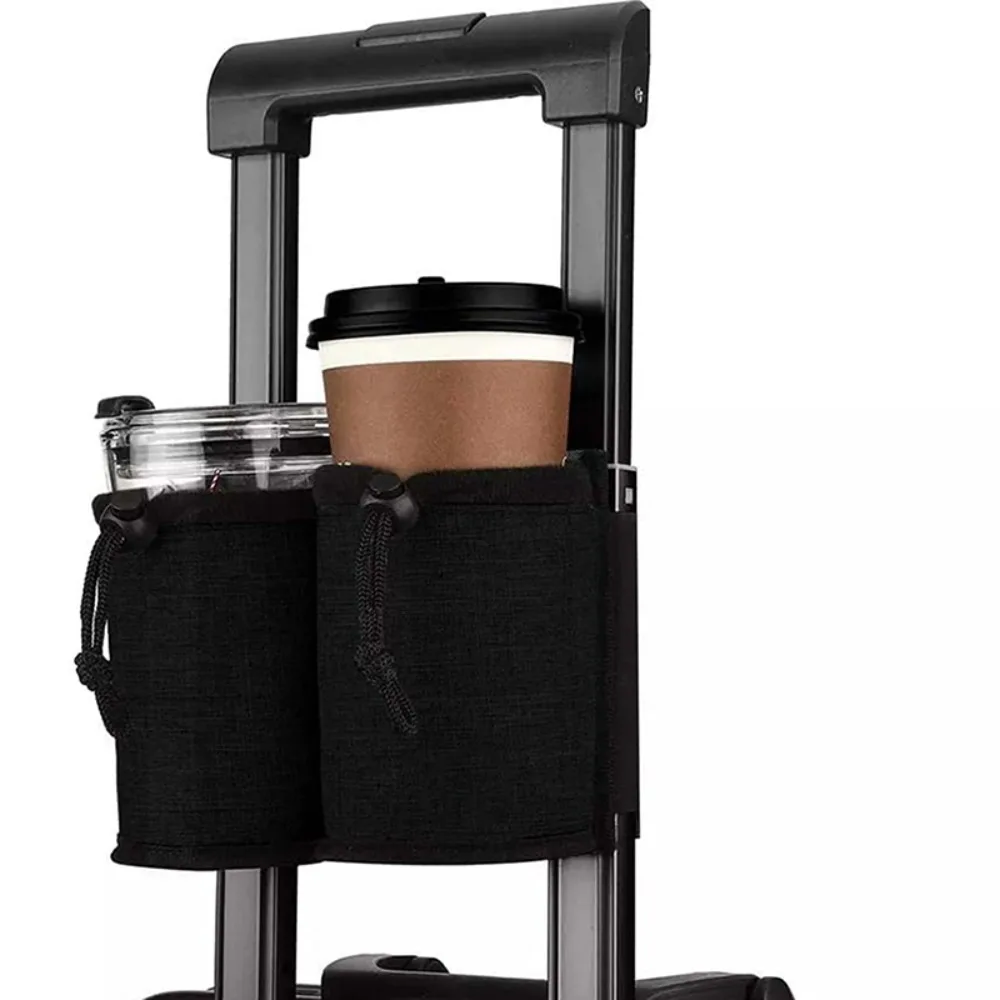 Luggage Cup Holder Fits All Suitcase Handles Durable Free Hand Travel Suitcase Drink Bag Travel Milk Tea Coffee Mugs Holder