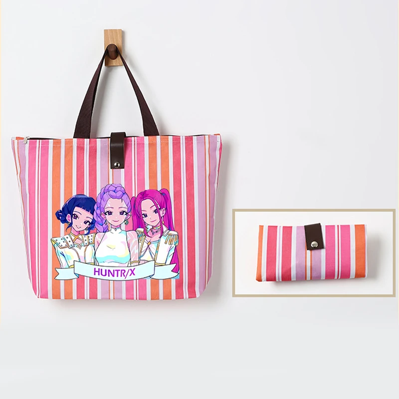 K-pop Demon Hunters bolso de moda para mujer, bolso de mano portátil de Anime, bolsa de compras de gran capacidad, bolso de hombro Simple, regalos