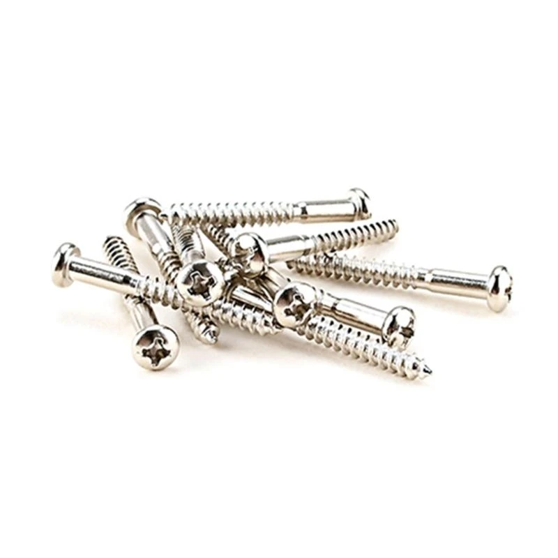 JU64 10 Pieces Guitar Screw  Electric Guitar Bridge Mounting Screws, Neck Plate Installing Screws, Nickle