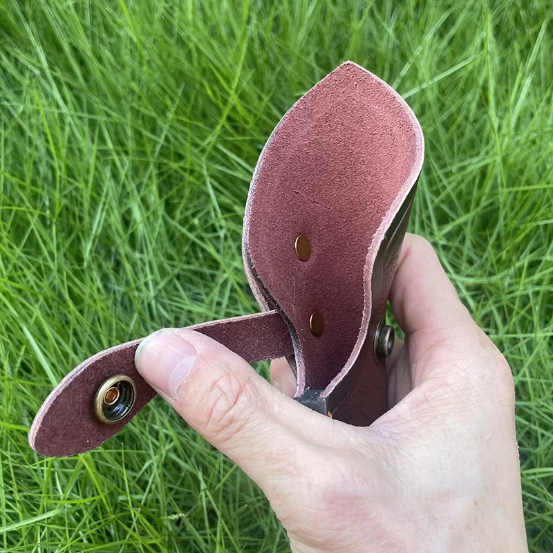 24cm Universal Fixed Blade Knife Cover Golden Flower Buckle Cowhide Knife Leather Sheath Home DIY Knife Accessories Supplies image 4