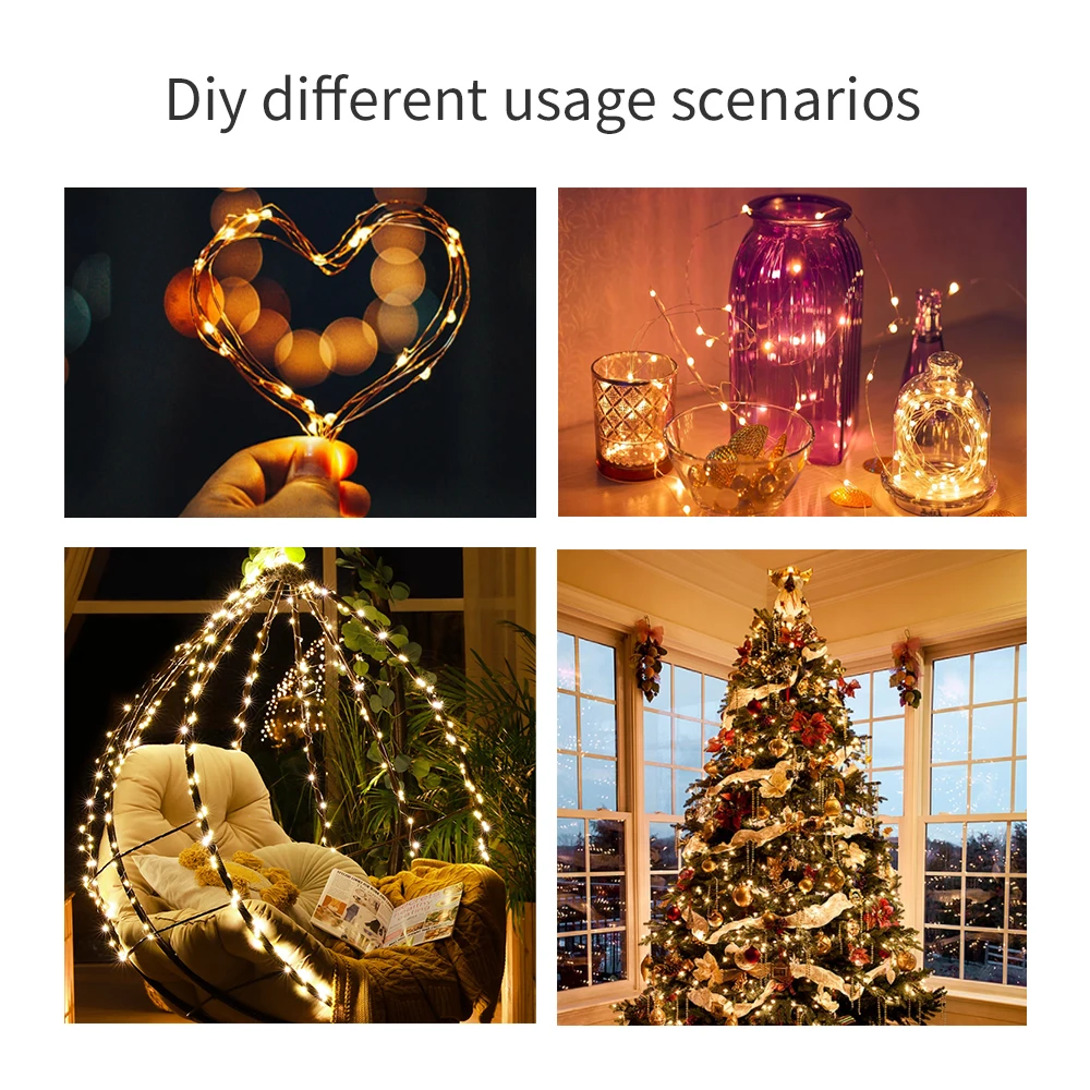 10M 20M oświetlenie dekoracyjne LED WiFi sen kolorowe inteligentne łańcuchy świetlne Tuya kontrola aplikacji sypialnia dekoracja na choinkę ślubną