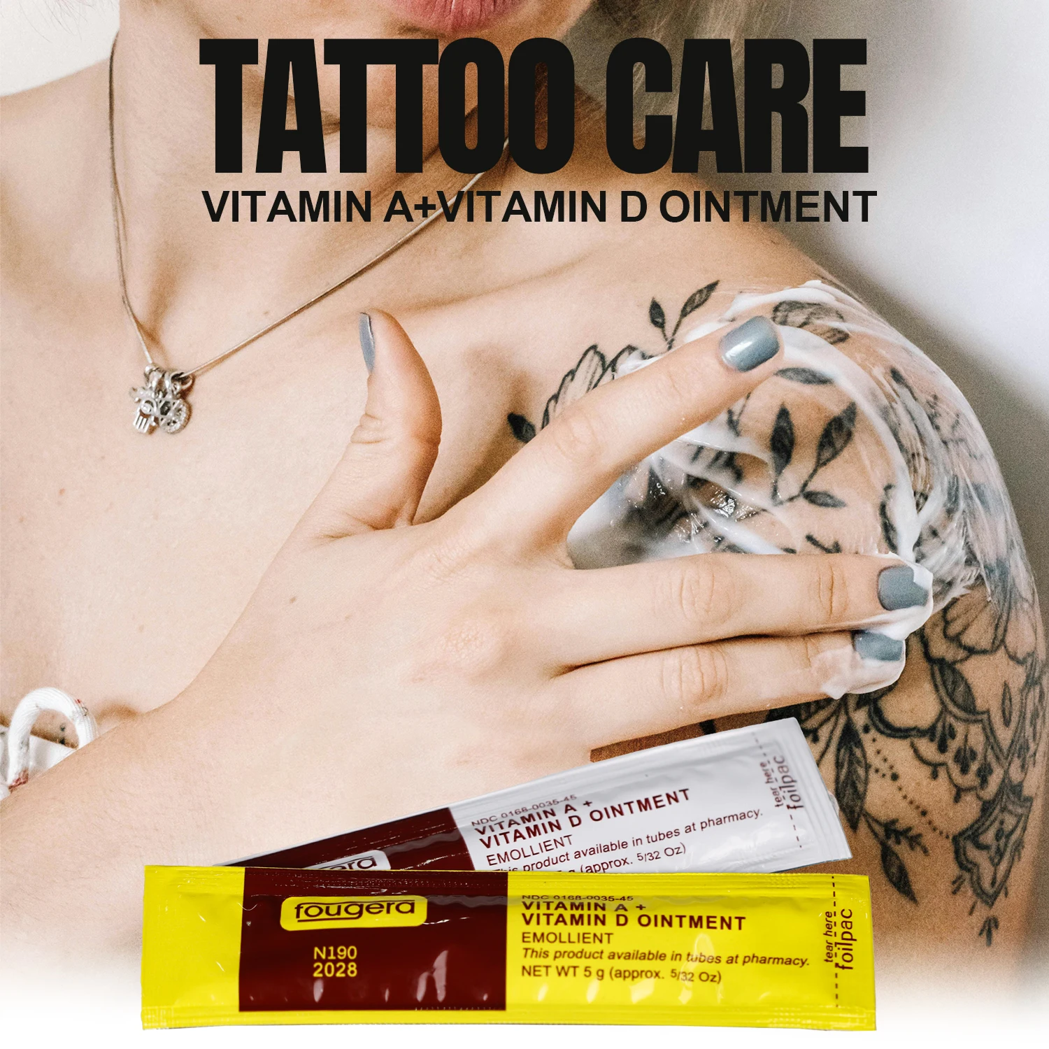 10/20/30/40/50/100 قطعة كريم الرعاية اللاحقة للوشم Fougera فيتامين مرهم مكافحة ندبة شفاء إصلاح كريم جل لوازم العناية بالوشم