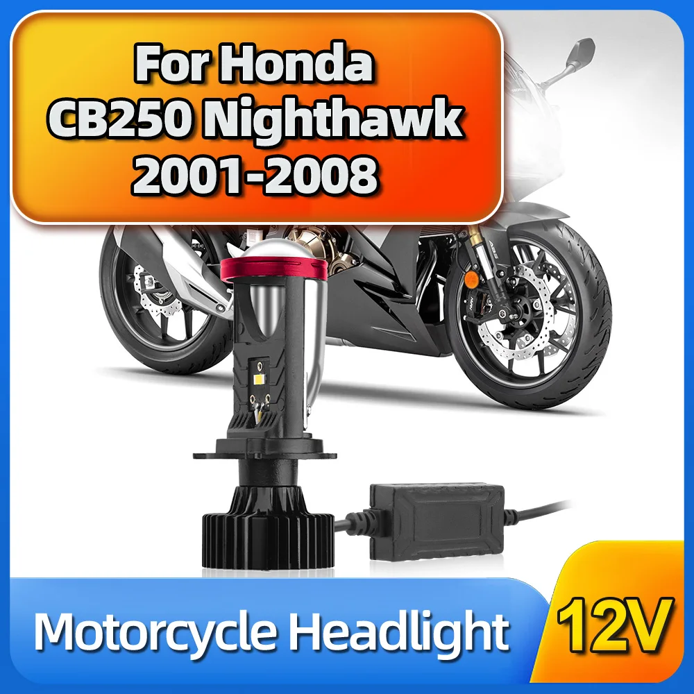 

For Honda CB250 Nighthawk 2001 2002 2003 2004 2005 2006 2007 2008 Mini Projector Lens H4 In-Line Bright Led Motorcycle Headlight