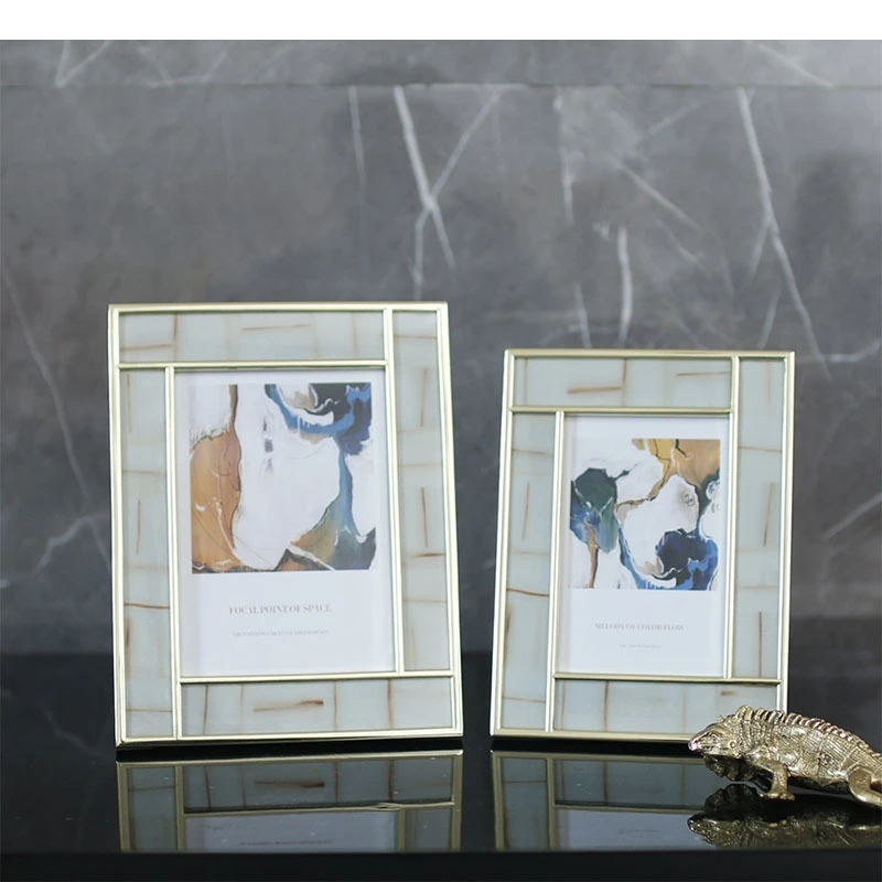 6/7 Inch Gold Plated Picture Frames Room Aesthetics Modern Photo Frame Figures Portrait Framed Art Desk Decoration Ornaments
