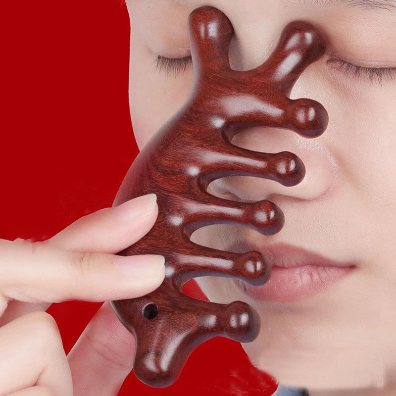 1PC grzebień do masażu krążenie krwi grzebień z drzewa sandałowego skóra głowy Meridian Relax antystatyczne narzędzie do stylizacji dostawa w salonie szczotka do włosów