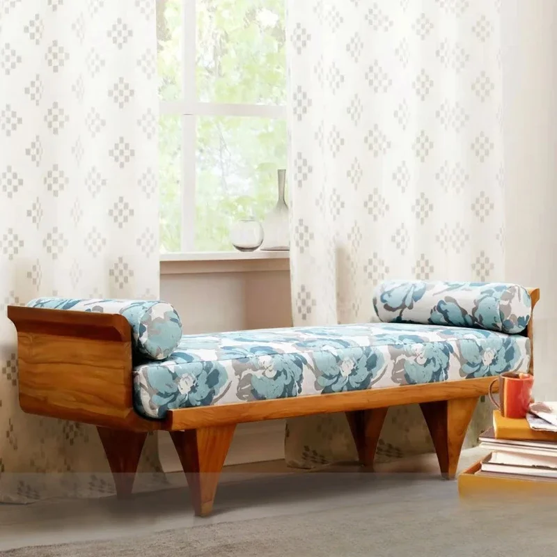 

Solid Teak Retro Modern Style Three Seat Sofa Bed Living Room